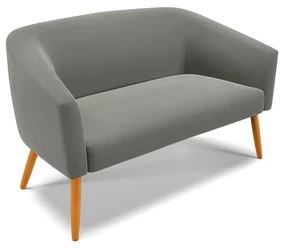 Namoradeira 02 Lugares Stella Suede Pés Palito Castanho D'Rossi - Grafite
