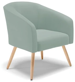 Poltrona Decorativa Pé Palito Natural Stella Cotelê Int/Veludo Menta D03 - D'Rossi