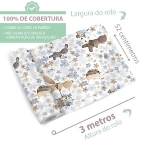 Papel Infantil Adesivo Bichinhos Fofos Para Quarto Menina