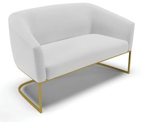 Sofá 2 Lugares Namoradeira Industrial Dourado Stella Linho D03 - D'Rossi - A05 Cinza