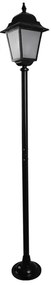 Poste Colonial Vidro Aluminio Preto Ip65