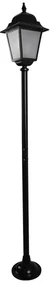 Poste Colonial Vidro Aluminio Preto Ip65