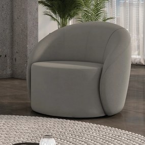 Poltrona Decorativa Orgânica Giratória Lua Suede Grafite D03 - D'Rossi