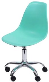 Cadeira Eames com Rodizio Polipropileno Verde Tifanny- 35835 Sun House