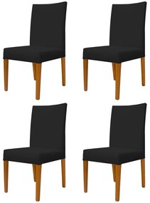 Kit 4 Cadeiras de Jantar Milan Linho Preto
