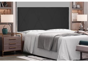 Cabeceira Painel Aquilla Para Cama Box King 195 cm Suede Preto - D'Rossi