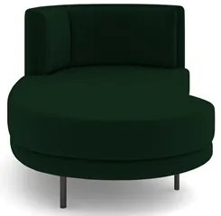 Chaise Longue Divã 164cm Braço Direito Logus D06 Veludo Verde - Mpozen