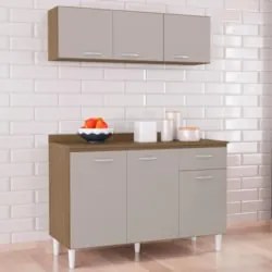 Armário de Cozinha CP01 Com Tampo Classic Z46 Castanho/Off - Mpozenato