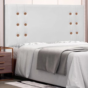 Cabeceira Gênova Para Cama Box Solteiro 90 cm Corino - D'Rossi - Branco