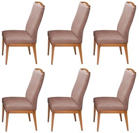 Conjunto 6 Cadeiras Decorativa Lara Veludo Crepe