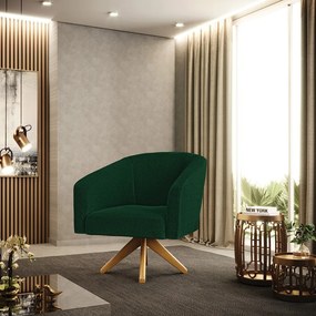 Poltrona Decorativa Giratória MA30 kit 2 Stella Bouclê Verde D03 - D'Rossi