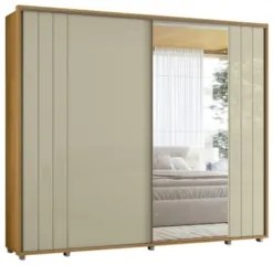 Guarda Roupa Casal 278cm Com 2 Portas Mya Opala/Cumaru Z10  - Mpozenat