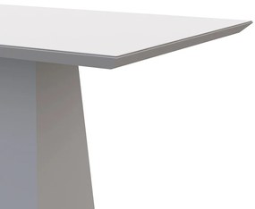 Mesa de Jantar Retangular Tampo com Vidro Ester 135 cm Off White - D'Rossi