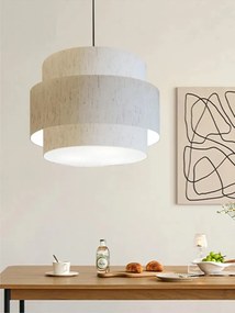 Lustre Sala de Jantar Com Desvio Vivare Md-4397 Cúpula em Tecido 40cm