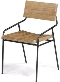 Cadeira Vail com Assento em Madeira Driftwood Base Aco Grafite 76cm - 46004 Sun House