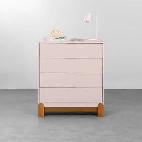 Cômoda Lotus 4 Gavetas - Rosa Fosco