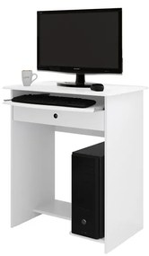 Mesa De Computador Pratica Com Gaveta Branco - EJ Móveis