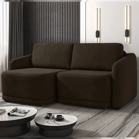 Sofá Cama Modulado Retrátil e Reclinável Decorativo Varsóvia 236cm Veludo Marrom G33 - Gran Belo