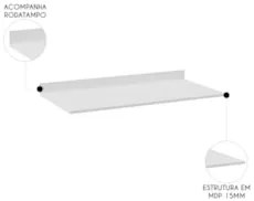 Tampo Para Balcão de Cozinha 148cm MDP Z34 Branco - Mpozenato