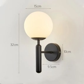 Arandelas Luminária de parede interna, abajur de vidro moderno minimalista com base e27 para decoração de loft, quarto e escada - Modelo-14 - Sem Lâmpada
