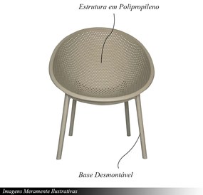 Kit 6 Poltronas Área Externa de PP Marina com Base Desmontável Fendi G56 - Gran Belo