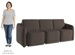 Sofá Cama Casal para Sala 246cm Polska Z08 Veludo Marrom - Mpozenato