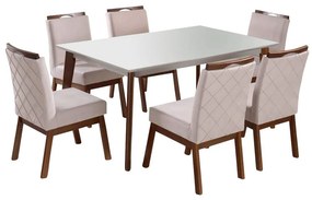 Conjunto De Jantar Linea Com 6 Cadeiras - Wood Prime UR 26375