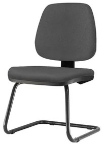 Cadeira Job Assento Courino Cinza Escuro Base Fixa Preta - 54564 Sun House