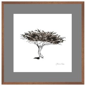Quadro Decorativo Figurativo Arvore da Vida Algarrobo Preto e Branco 50x50 - CZ 44061