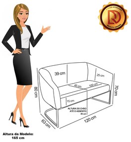 Sofá Namoradeira 2 Lugares Base Industrial Pto Stella Bouclê D03 - D'Rossi - Mostarda