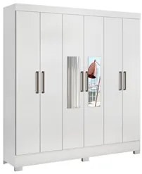 Guarda Roupa Casal 6 Portas com Espelho Elite 3 Gavetas Pratico D02 Br