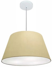 Lustre Pendente Cone Md-4249 Cúpula em Tecido 30/50x35cm Algodão Crú - Bivolt