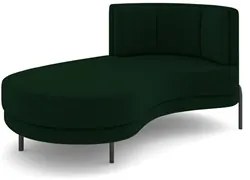 Chaise Longue Divã 164cm Braço Direito Logus D06 Veludo Verde - Mpozen