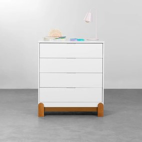 Cômoda Lotus 4 Gavetas - Branco Fosco