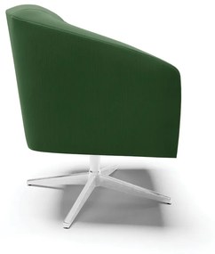 Poltrona Decorativa Giratória Cromada Stella Suede Verde D03 - D'Rossi