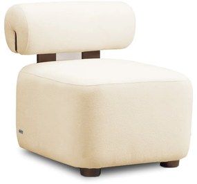 Poltrona Decorativa para Sala Helora Bouclê Bege E03 - D'Rossi