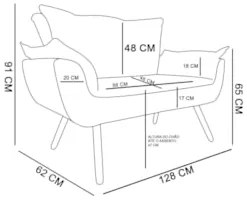 Kit Namoradeira e 2 Poltronas Giratórias Cromada Opla Suede Cinza - Ib