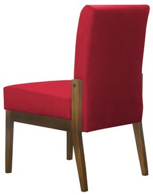 Kit 04 Cadeiras de Jantar Helena Suede Vermelho - Decorar Estofados