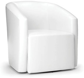 Poltrona Decorativa Base Giratória Stella Max Sintético PU D03 - D'Rossi - Branco