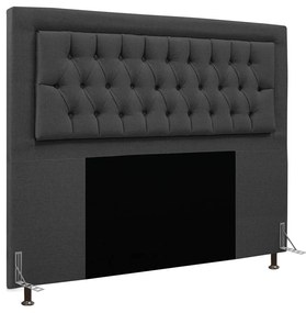 Cabeceira Turquesa Para Cama Box King 195 cm Linho Grafite - D'Rossi