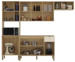 Cozinha Compacta Balcão Sem Tampo Laura Plus Freijó/Soft Z06 - Mpozena