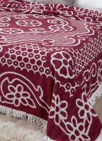 Colcha Chenille Vinho CasalOriginal 1 Peça