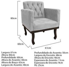 Kit 2 Poltronas Classic Linho - ADJ Decor