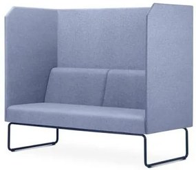 Sofa Privativo Pix com Divisoria e Assento Mescla Azul Base Aco Preto - 55086 Sun House