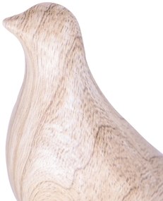 Escultura Pássaro Pomba Decorativo em Cerâmica Madeira 21 cm F04 - D'Rossi