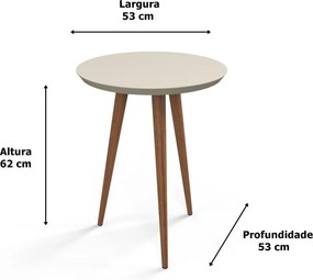 Conjunto de Mesas de Apoio/lateral Luna 530/440 Off White – Patrimar Móveis