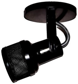 Spot B1 Simples Telinha Para 1x E27 Led Bulbo Preto- Bivolt