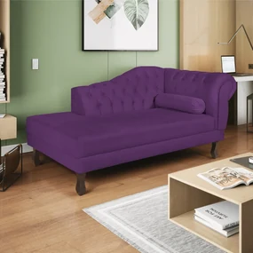 Recamier Diana 160cm Lado Esquerdo Suede Roxo - ADJ Decor