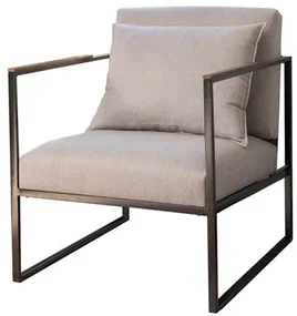 Poltrona Mars Estofada Cinza Claro Base de Aço Carbono Preto - 69254 Sun House