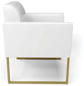 Poltrona Base Industrial Dourado Marisa Corano D03 - D'Rossi - Branco